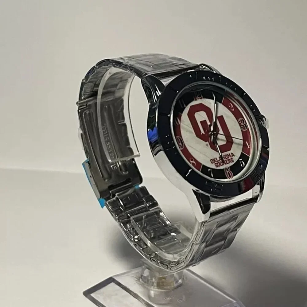 Oklahoma Sooners NCAA Team Logo Men's Stainless-Steel Watch NEW